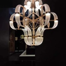 设计师创意牛角客厅吊灯餐厅卧室水晶灯现代简约轻奢复式楼梯灯具