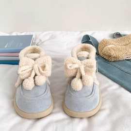 厚底加绒勃肯板鞋女保暖2025新款冬季爆款百搭面包棉鞋毛毛雪地靴