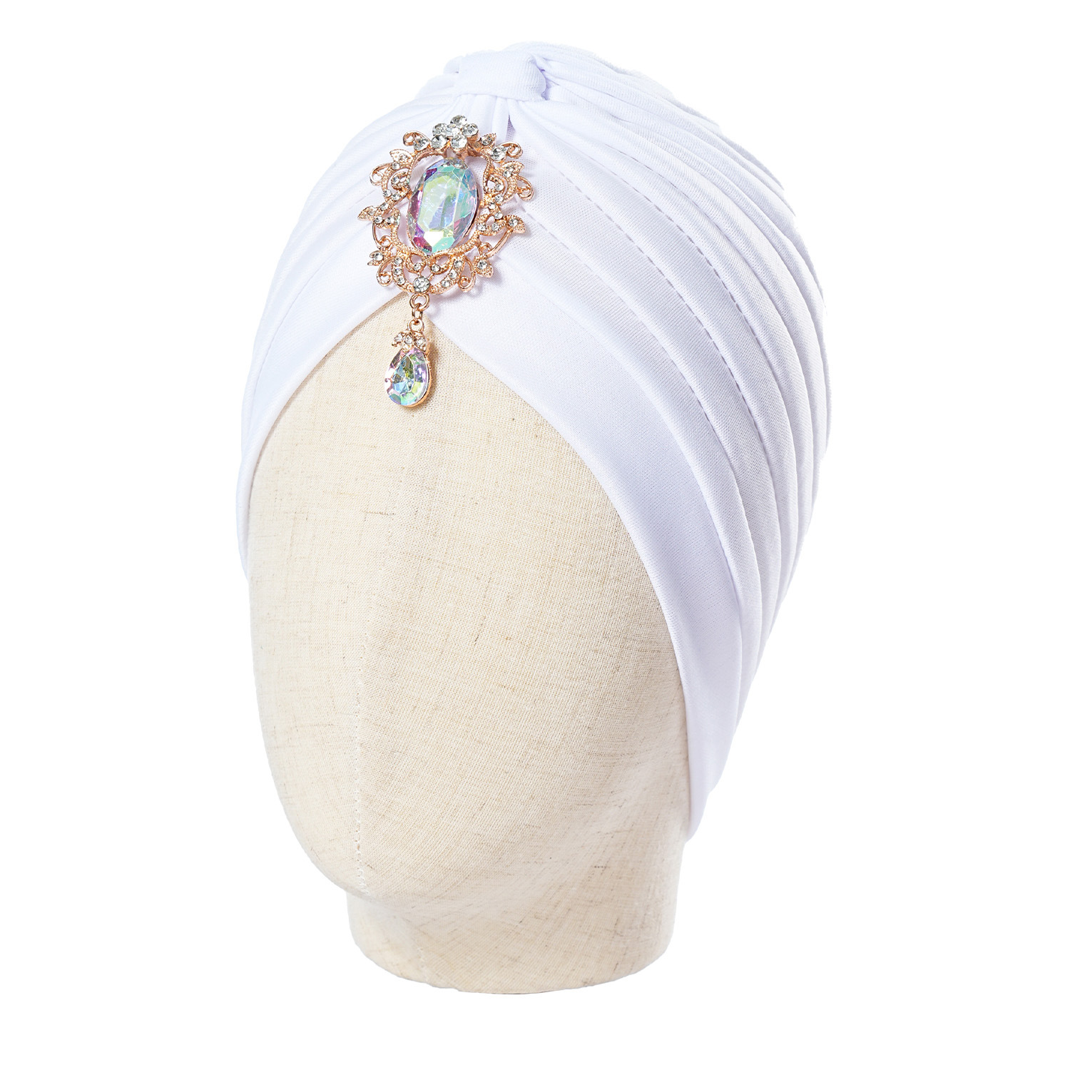 Muslim hat Alloy hanging diamond accessories Ruffled Indian Hat Solid color ethnic baotu hat Bohemian vintage hat_voghion.com