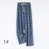 Summer silk denim thin trousers for leisure, drawstring, plus size