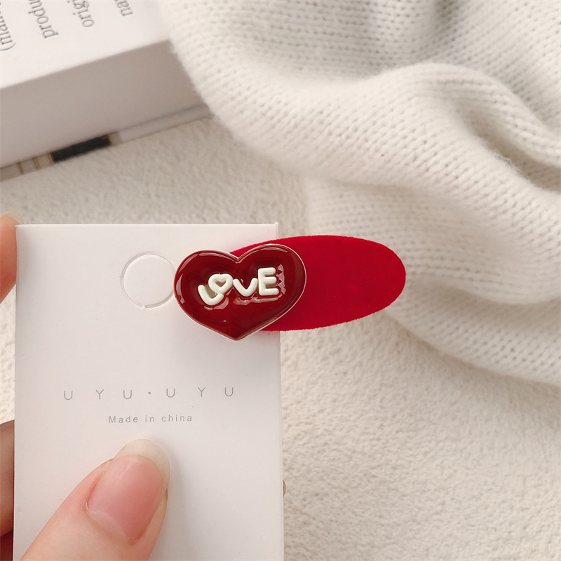 Anchor rojo amor osos brocas de pato joyas para el cabello de la niña mariposa festiva brocas de cabello lateral rotas brocas de frange