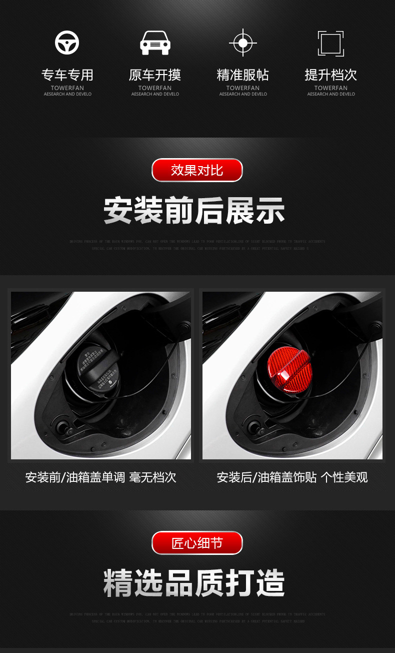 Cross-Border Suitable for Subaru 22 Brz/Wrx Real Carbon Fiber Fuel Tank Cap Dry Carbon Exterior Decorative Frame