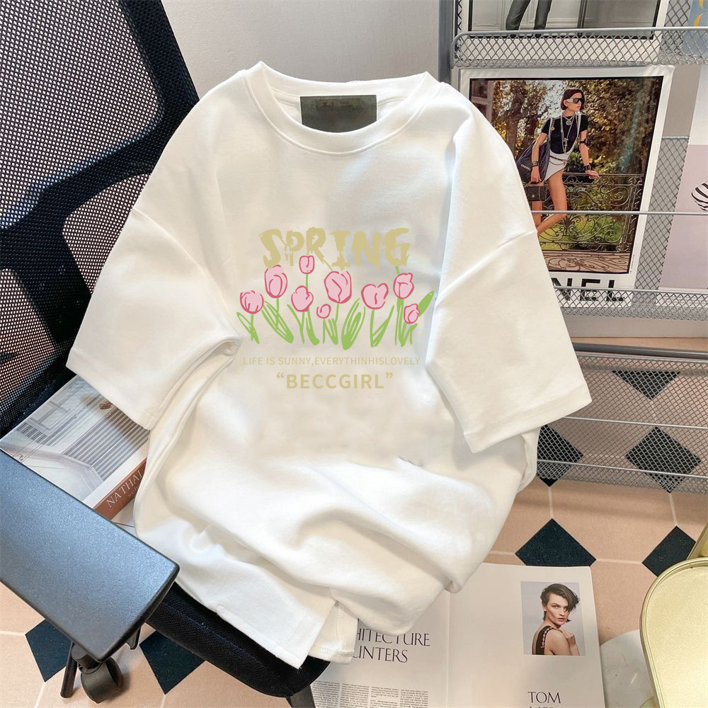 Ice Silk manga corta tulipán blanco