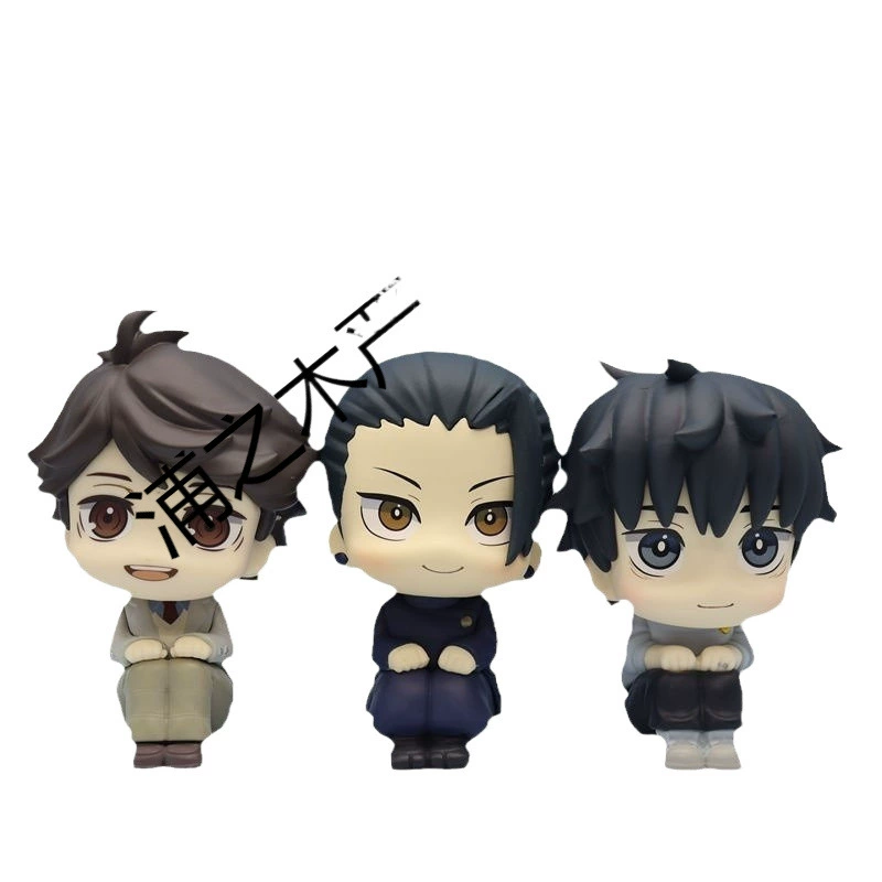 Sitting anime chibi figure, collectible character figures, multiple characters and versions