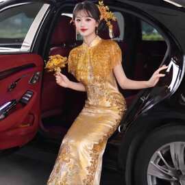 秀禾服旗袍2026年新款敬酒服重工嫁衣新中式婚服新娘订婚结婚礼服