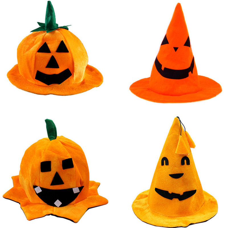10000 Holy Festival Ghost Festival Dress Up Performance Props Headwear Hat Witch Hat Pumpkin Hat Round Pumpkin Pointed Hat