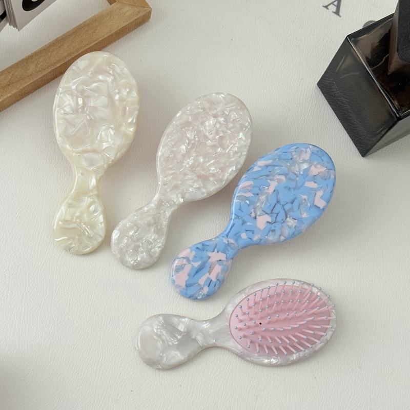 韓国で最も売れている甘くてかわいい酢酸エアクッションコーム、楕円形、髪を傷つけない、静電気防止、コンパクトでポータブルなコーム、ヘアコーム|undefined