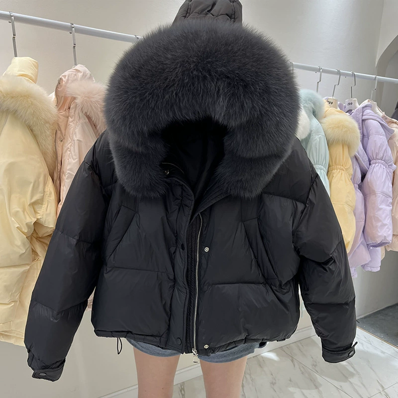 Шерпапна пуховик Velvet, пух из гуся, короткий пуховик с меховой капюшоном, размеры S–M, обхват груди 122–125 см