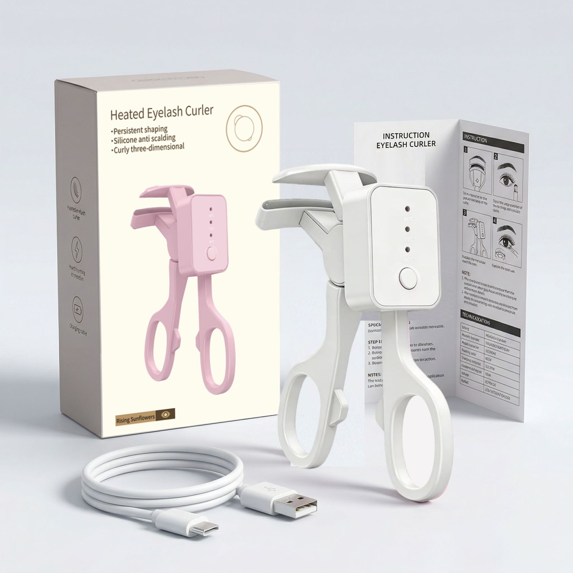 Rizador Eléctrico Térmico de Pestañas Recargable y Portátil para Maquillaje image 8