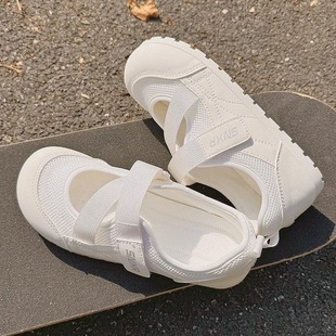 Thin White Shoes for Women, Breathable Women's Shoes, Mesh Cut Out Shoes, 2025 New Style with Skirt, Thick-Soled Canvas Sandals for Women