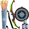 [Color box] Green light bow and arrow + 10 arrows + quiver + dart target + 3 bottles