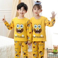 Children's warm innerwear set with extra padding, unisex for kids, autumn/winter version, autumn top and bottom pants, for older children as base sleepwear
