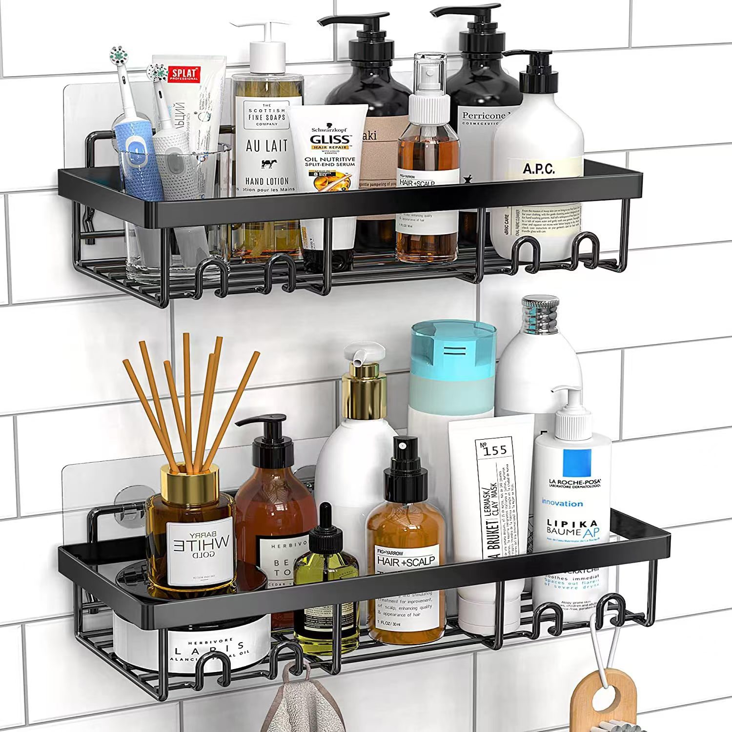Cross-border Storage Rack Iron Bathroom Wall-mounted Storage Rack Punch-free Toiletry Toilet Soap Storage Rack