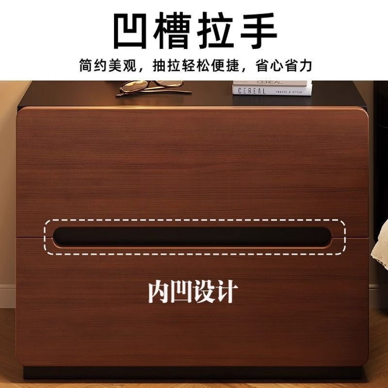 万腾中古风床头柜实木家用卧室床头置物架新款小户型储物万腾|undefined