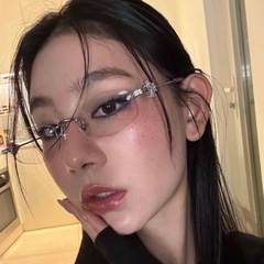 2025 新しい gm ジュエリーシリーズ超軽量フレームレス高知性無地近視メガネは女性用の度付きメガネを装備できます