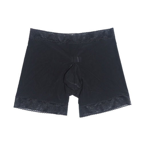 Ultra-thin silky men's boxer briefs with jj set sexy oily glossy fully transparent plus size U-shaped bag underwear