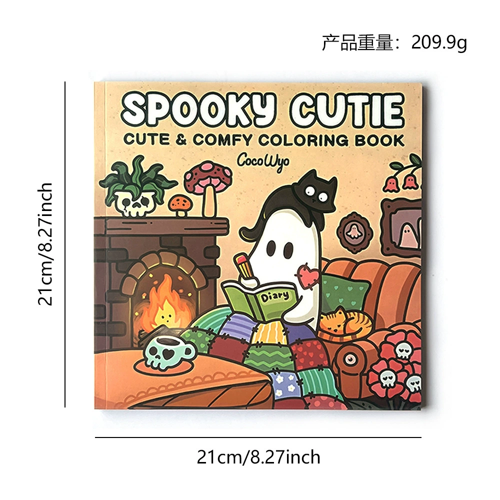 Раскраска (Spooky Cutie) в мягкой обложке, детская квадратная 21×21 см, подарочная