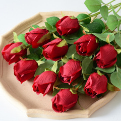 Simulated Rose, Home and Wedding Celebration, Qixi and Valentine's Day Decorations, Artificial Rose Buds and Blooms, Chiffon Rose Bouquets, Single Stems