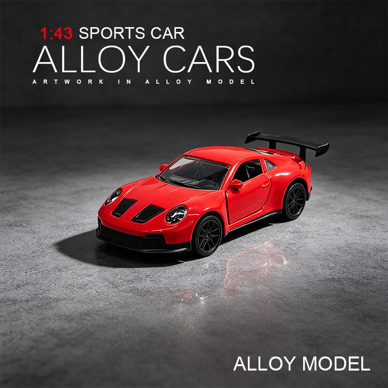 Cross-border bestseller 1:43 Porsche 911 die-cast alloy model car, children's pull-back toy car, collectible decoration