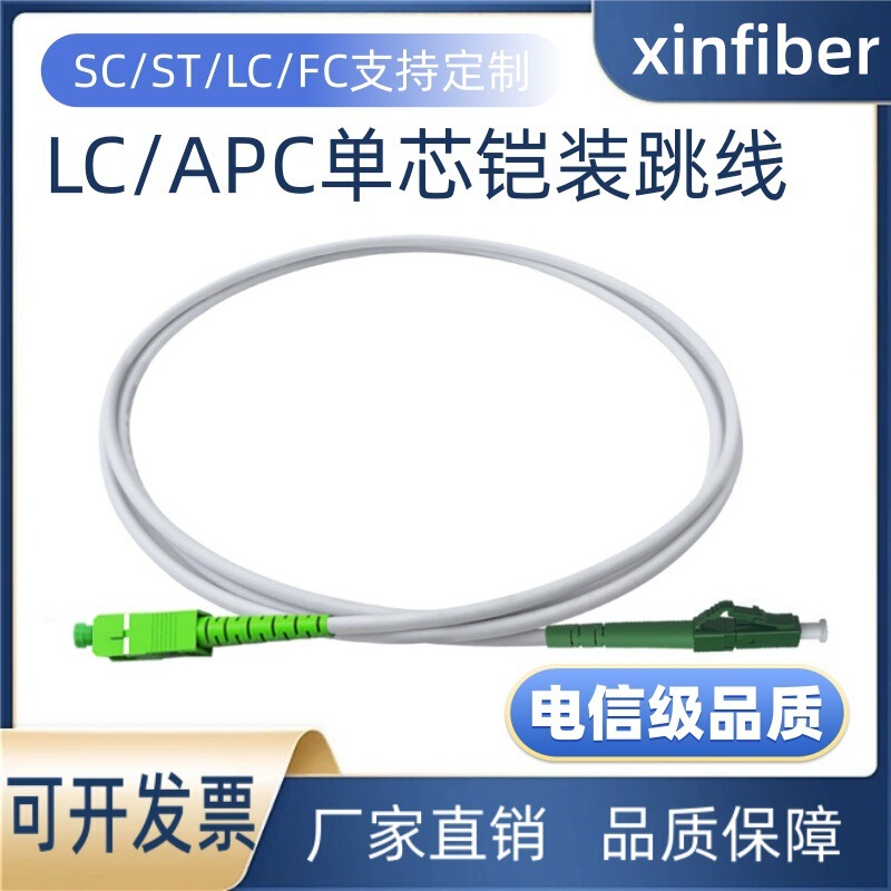 Telecommunications Grade Lc/Apc Single-Mode Single-Core Fiber Optic Jumper Waterproof and Moisture-Proof Armored Jumper 3.5m 10m