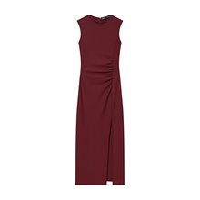 速卖通跨境外贸批发2025秋冬新款女装圆领褶皱无袖连衣裙R3-25180