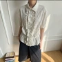 光泽肌理短袖rrei衬衫
