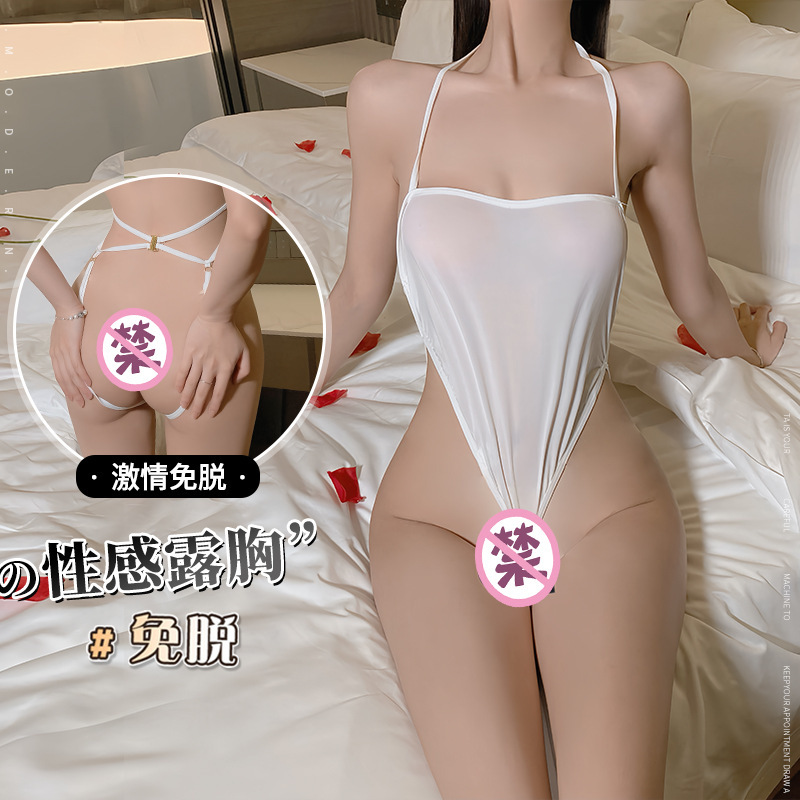Pure Desire Bellyband Sexy Lingerie Sexy Hollow Hot Tight Bodysuit No Need to Take Off Sexy Love Pajamas Cross-Border Delivery