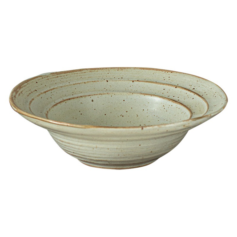 Tazón de sombrero de paja con rosca retro, vajilla de cerámica para el hogar, tazón práctico, tazón de ensalada creativo, tazón de sopa de alto valor, tazón grande al por mayor