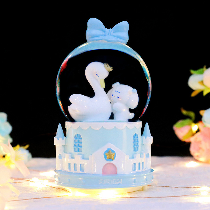 クリエイティブギフト回転トロイの木馬クリスタルボール誕生日プレゼント振り子友達ユニコーンオルゴール卸売りプレゼント|undefined
