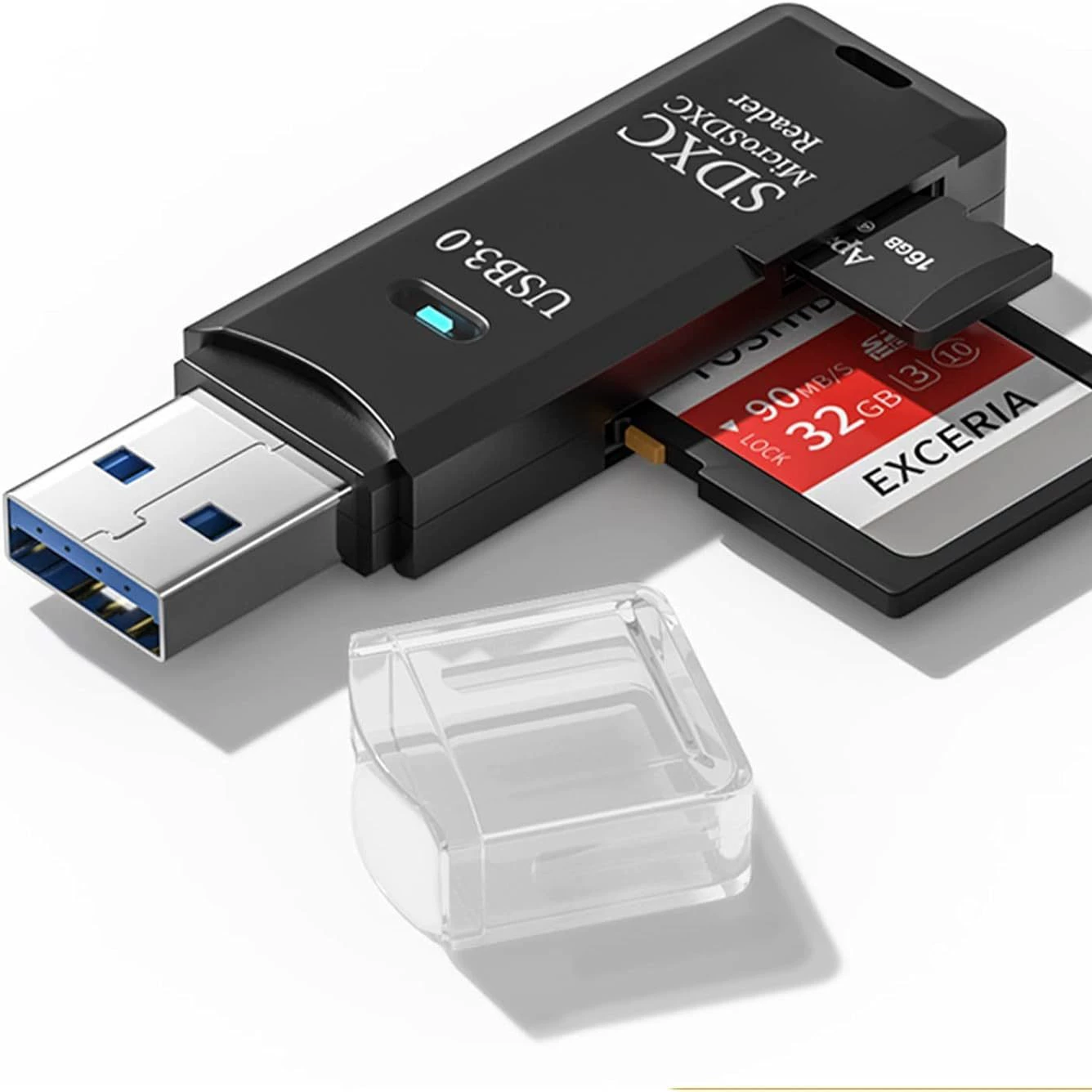 Считыватель карт USB3.0 Micro SD, 5 Гбит/с 2-в-1 для SD-карт