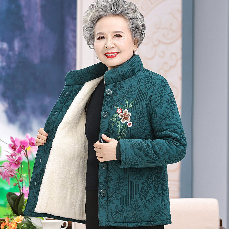 Warm autumn down jacket, 60 years, for middle age