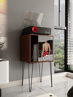 Vinyl Record Cabinet Dust-Proof Storage Cabinet Amplifier Cabinet Sofa Side Cabinet Storage Rack Solid Wood Audio Cabinet Magazine Cabinet