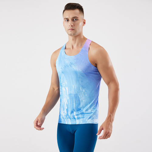 Summer Men's Quick-Dry Lightweight Fitness Slimming Sports Unisex Sleeveless Quick-Dry Marathon Training V-Neck Top