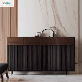 意式餐边柜台楠益玄关柜新款高端复古储物柜靠墙一体边柜简约现代