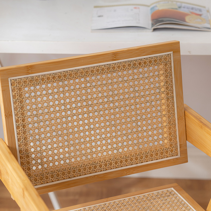 Silla de ratán nórdica, balcón para el hogar, silla de ratán, diseñador, silla de comedor de casa de familia de viento de troncos, silla Chandigarh de celebridades de Internet