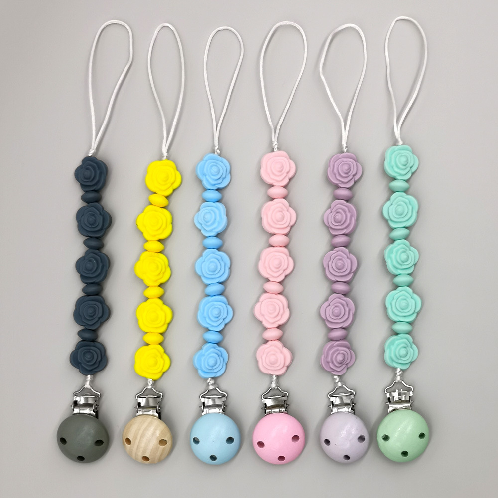INS AliExpress baby supplies pacifier chain with creative flowers baby pacifier clip foreign trade anti-drop chain