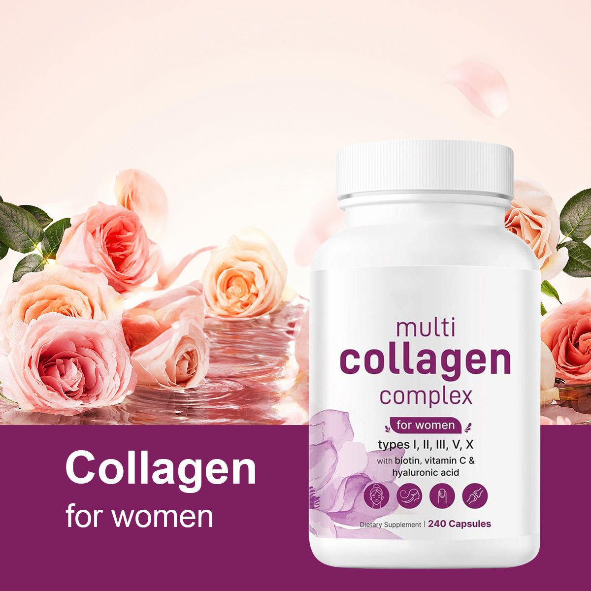 In-Stock Cross-Border Collagen Peptides Capsules, Collagen Beauty Bird's Nest Dietary Fiber, Amazon Hot Seller