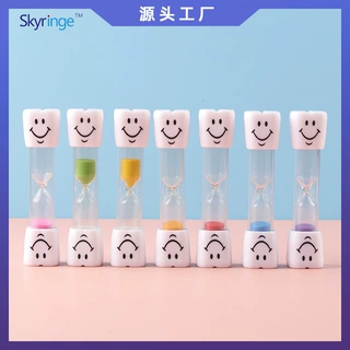 批发彩色可爱3分钟沙漏创意计时器摆件 迷你刷牙笑脸沙漏礼品