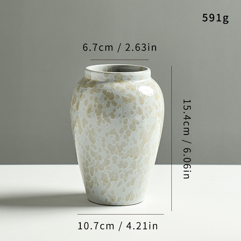 레트로 원형병-베이지 도트 (15.7CM)