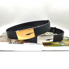 金屬塊異形超簡潔未來感金屬情侶配飾LOGO皮帶時尚潮搭配各種服