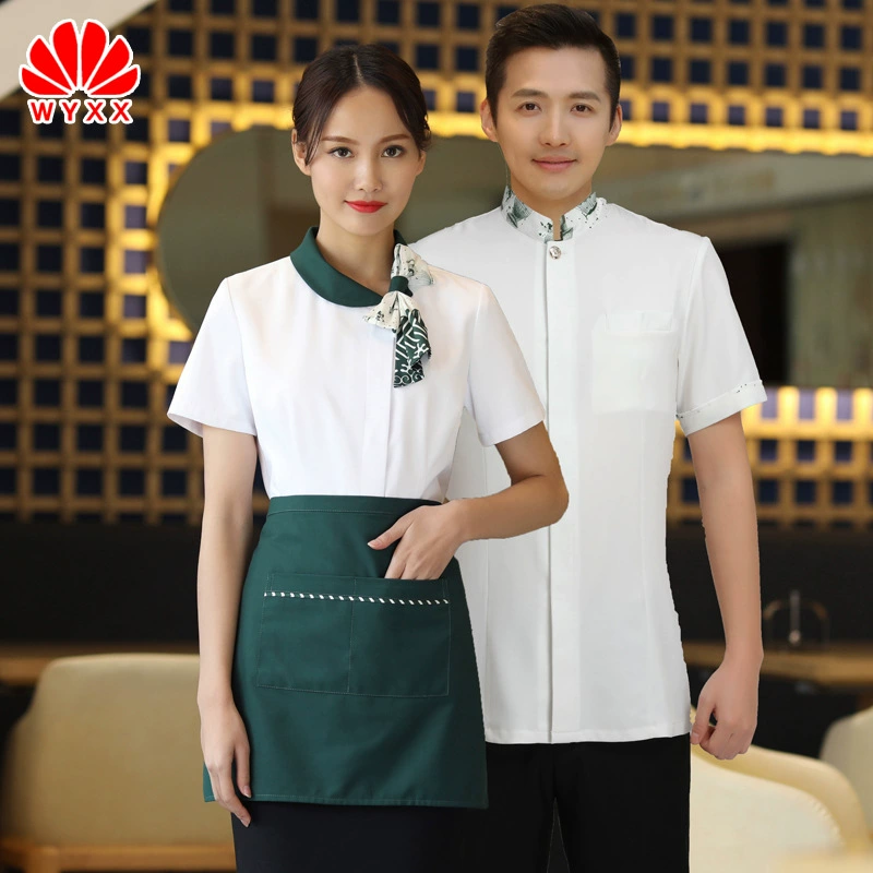 Отель официант комбинезоны летняя столовая Ресторан барбекю горячий горшок китайский отель комбинезоны женский с коротким рукавом