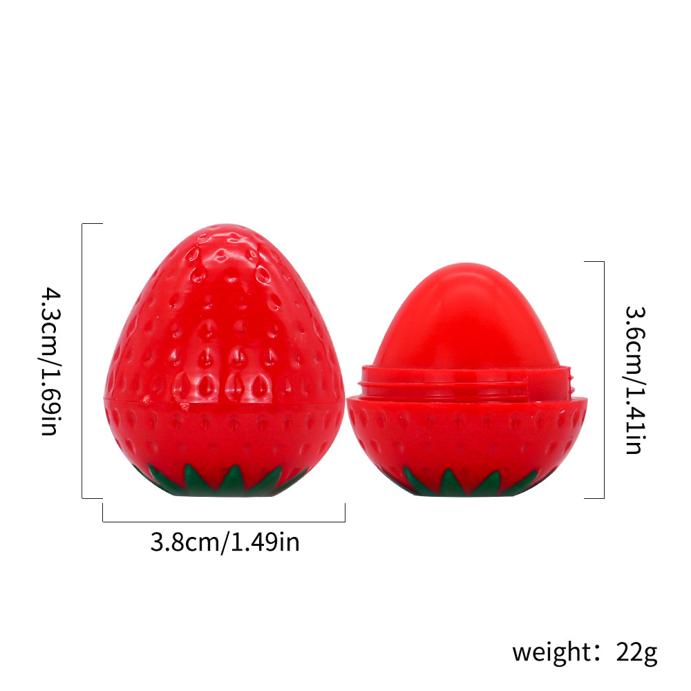 The new cross-border strawberry cute lip balm provides long-lasting moisture and helps to reduce lip lines. It is a lip base lip balm that makes your lips plump undefined