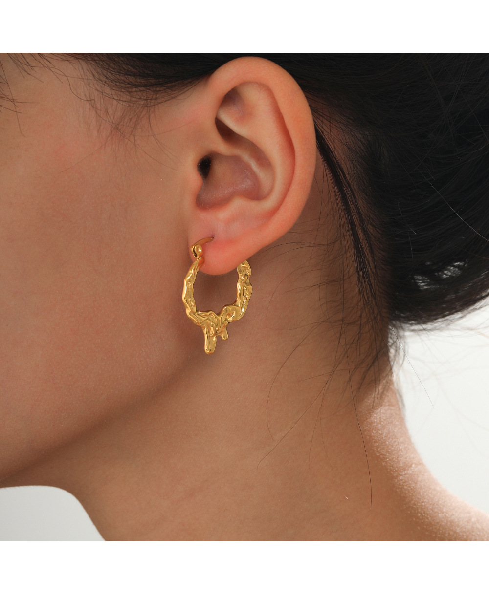 6g Weight Vacuum Plating Gold Plating Process 304 Stainless Steel Ear Needle Material Earrings Classification 1 Pair Quantity 1 Pair Retro Geometric Plating 304 Stainless Steel Stainless Steel Earrings