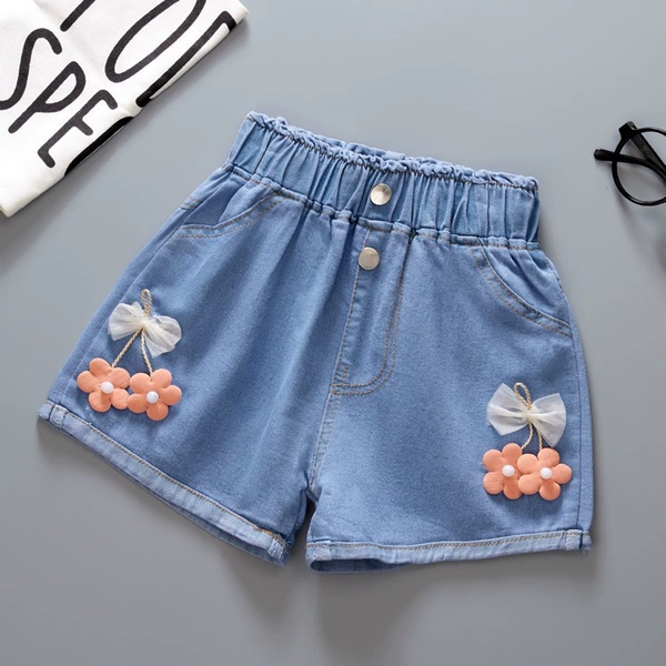 Orange elastic shorts