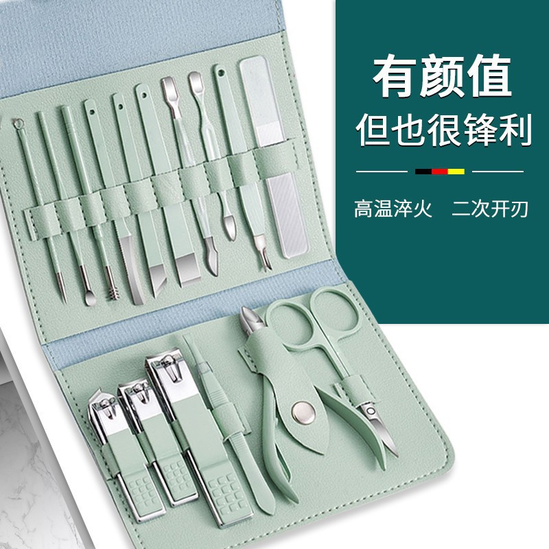 Kit de herramientas Pedicer 16 acero inoxidable Nail Cutter Kit Nail Cutter cucharas de orejas tijeras de piel muerta tijeras de uñas inclinadas
