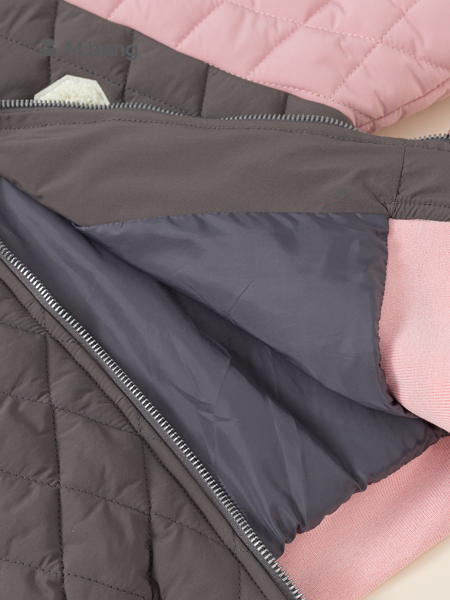 Babycity chaqueta de invierno bordada de algodón acolchado para niños uniforme de béisbol chaqueta engrosada para niñas Chaqueta de algodón acolchada estilo universitario DY23027