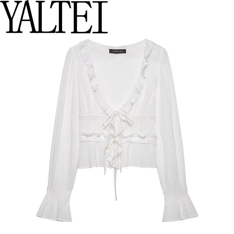 ZA cross-border AliExpress ins European and American foreign trade women's clothing fashion embroidered layered decorative sheer shirt 0881016 ZA cross-border AliExpress ins European and American foreign trade women's clothing fashion embroidered layered decorative sheer shirt 0881016