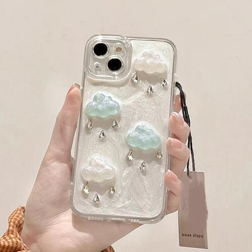 Cute cloud and star resin jewelry accessories hair clip cream glue phone case DIY material PJ1038