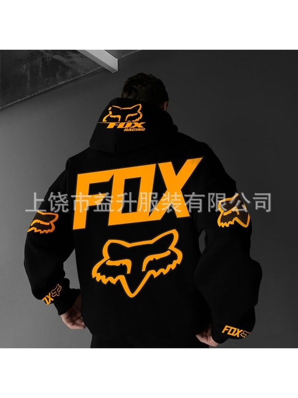2025秋季新款 热销FOX狐狸跨境潮牌连帽卫衣男女秋冬款连帽衫|undefined
