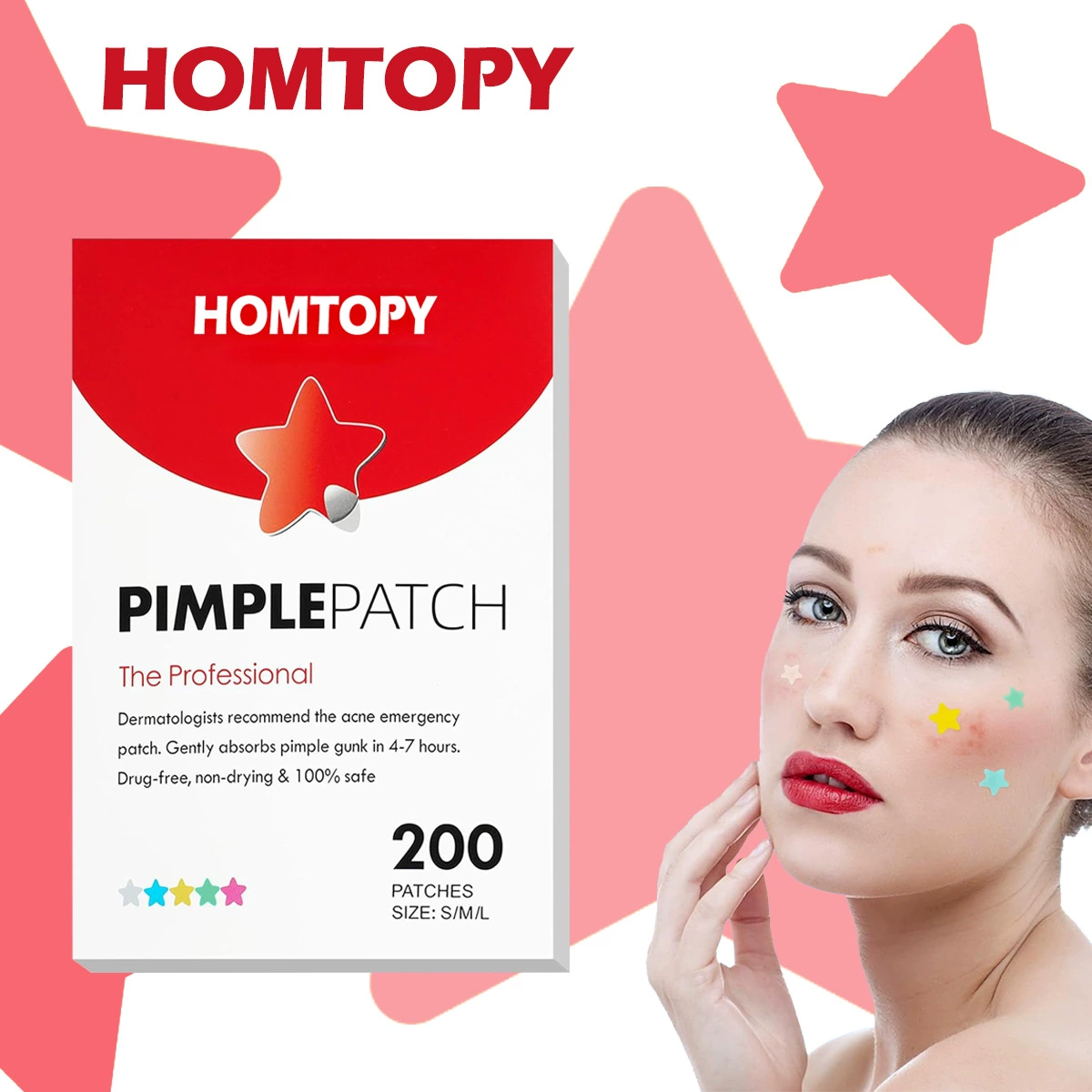 Новый трансграничный пластырь от прыщей в форме звезды, пластырь от прыщей, дневной и ночной пластырь от прыщей, невидимый портативный пластырь от прыщей